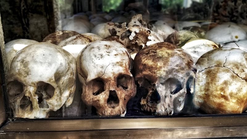 Skulls of The Khmer Rouge Killing Fields of Choeung Ek, Phnom Penh, Cambodia /// Vinjatek
